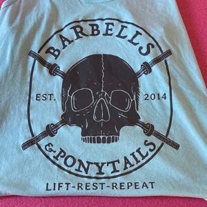 Barbells & Ponytails Green Tank Top